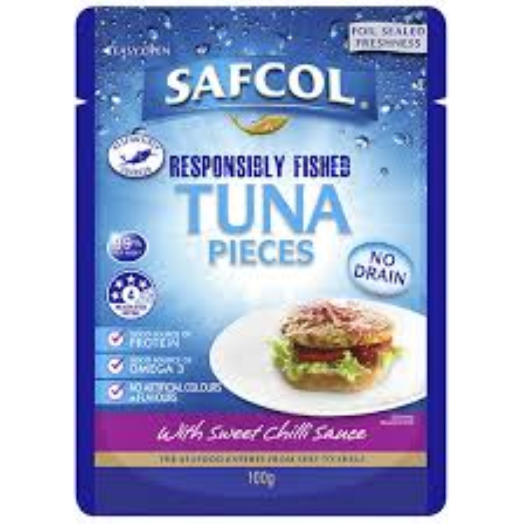 SAFCOL TUNA POUCH SWEET CHILLI SAUCE 100G